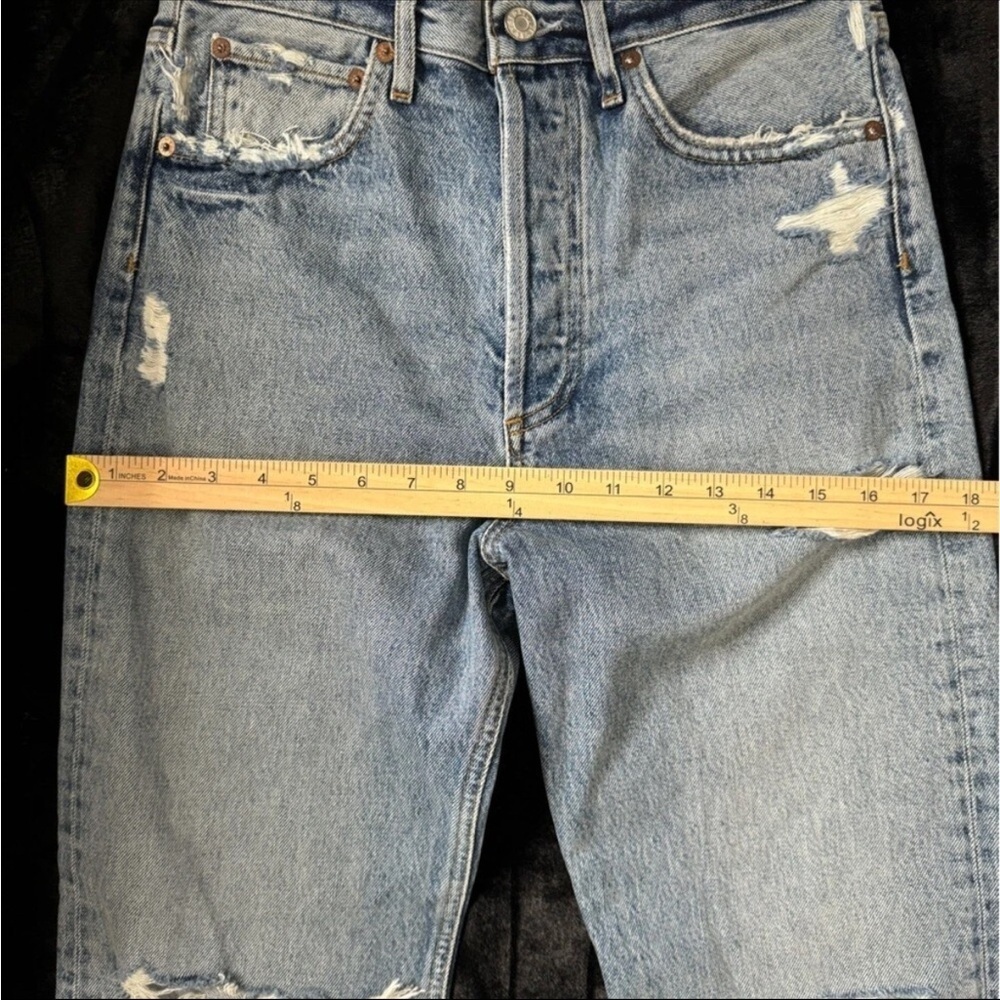 Agolde 90s Mid Rise Ripped Jeans Loose Fit Light Wash - Picture 4 of 13